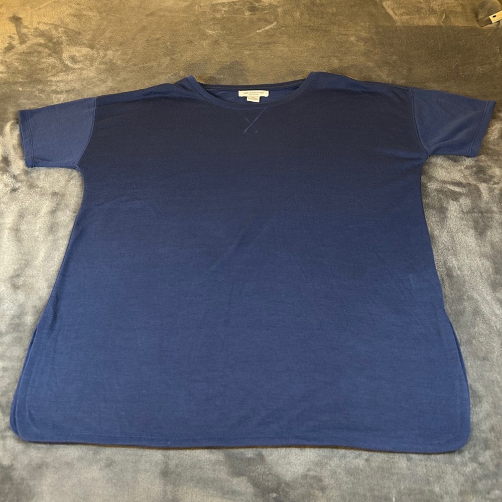 Liz Claiborne Weekend‎ Women's Extra Large Blue Knit T-Shirt Dress Casual Top